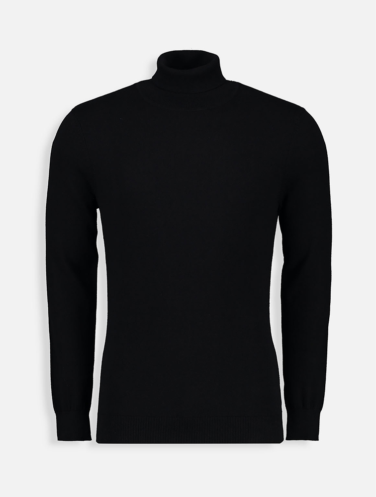 MyRunway Shop Woolworths Black Cotton Blend Knit Polo Neck for Men